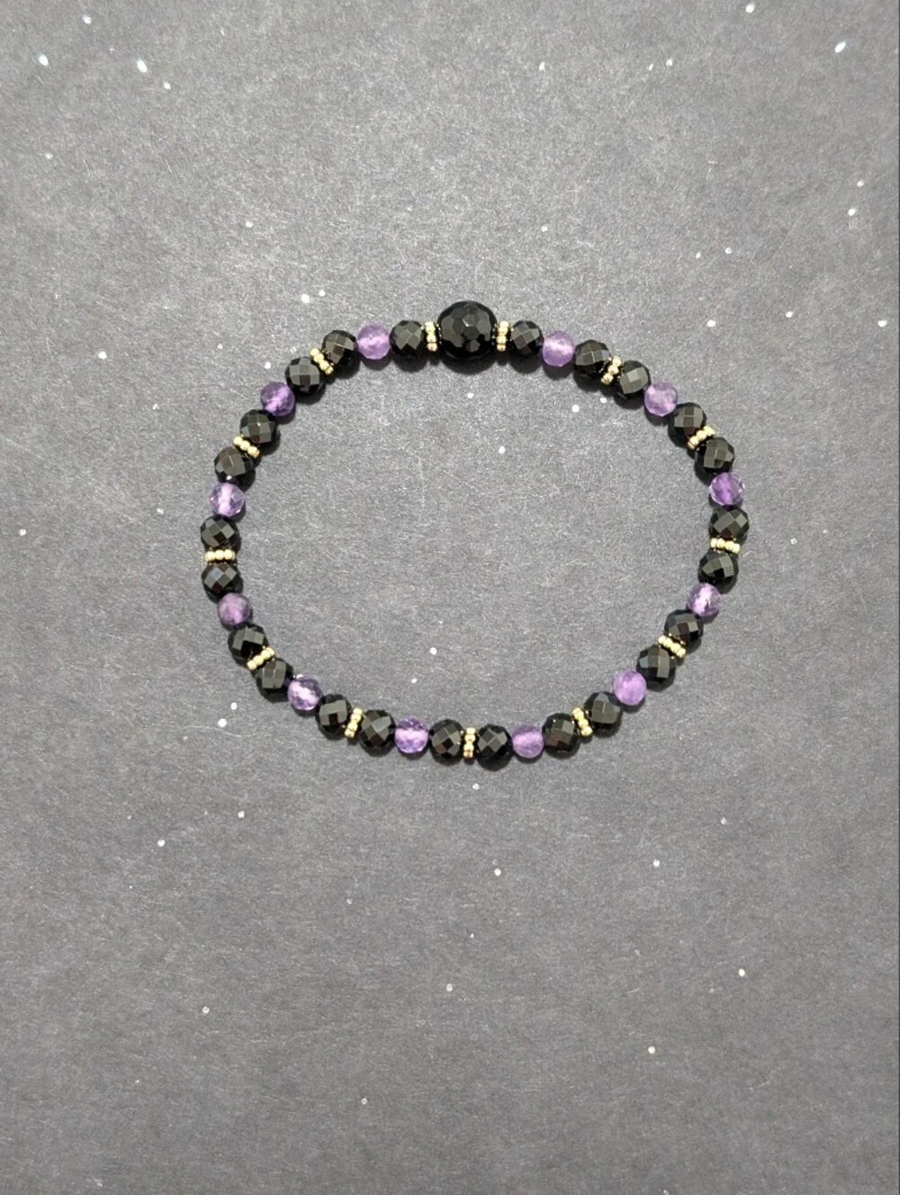 Black Spinel/Amethyst/Onyx Bracelet